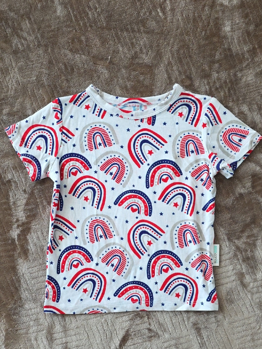 Rainbow Americana Bamboo Tee - Red White & Blue - Infant 6-12 M